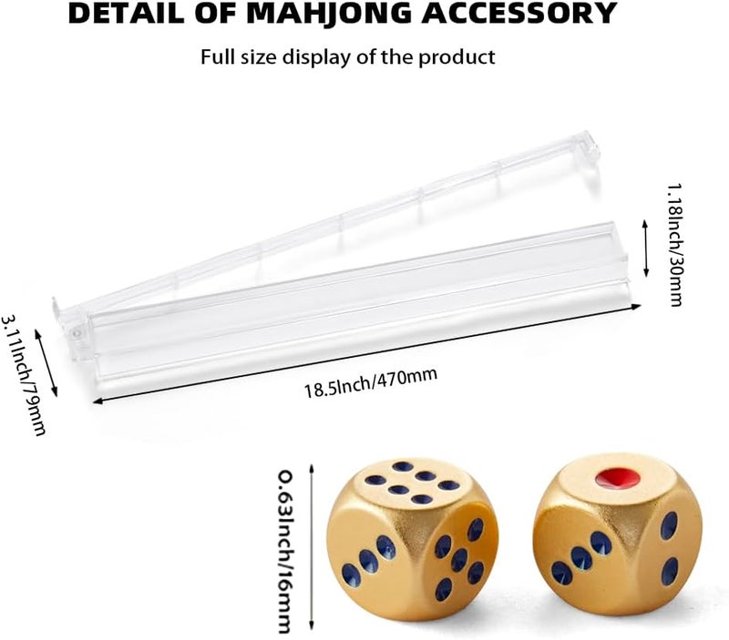 Taikula Mahjong Racks with Pushers, Clear Acrylic American Majiang Tile Racks, Enhanced Mah Jongg Tile Holders Set of 4 with 3 Goldern Dics (Transparency) - Image 2